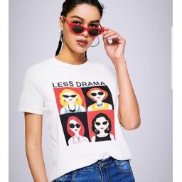 BR17905 - LESS DRAMA PUTIH TSHIRT TUMBLR TEE