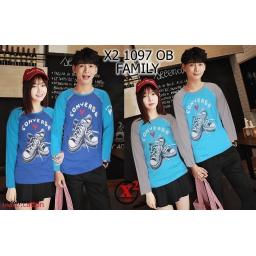 BR18065-2 - CP CONVERSE TSHIRT TUMBLR TEE LENGAN PANJANG - biru combi abu