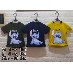 BR18215-6 - STITCH KAOS ANAK TSHIRT TUMBLR TEE - size L kuning