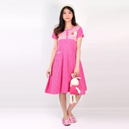 BR18246 - DASTER LOVE LENGAN PENDEK PEACH COMBI PINK
