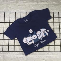 BR18337-2 - SAYS CHEESE NAVY KAOS ANAK TSHIRT TUMBLR TEE - size L