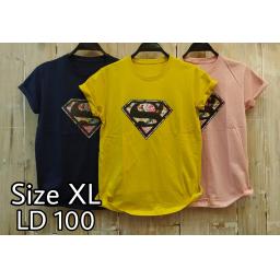 BR18345-3 - SUPERMAN TSHIRT TUMBLR TEE SIZE XL - pink