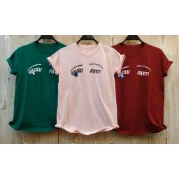 BR18398 - EYES  TSHIRT TUMBLR TEE - pink