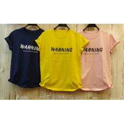 BR18478 - WARNING  TSHIRT TUMBLR TEE - navy