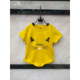 BR18520-2 - MEOW KUNING  KAOS ANAK TSHIRT TUMBLR TEE - size L
