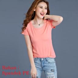 BR18573 - KAOS POLOS PEACH LENGAN PENDEK