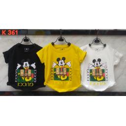 BR18969 - MICKEY HAPPY KAOS ANAK TSHIRT TUMBLR TEE - size L hitam