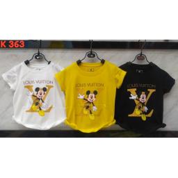BR18973-7 - LV MICKEY KAOS ANAK TSHIRT TUMBLR TEE - size XL putih