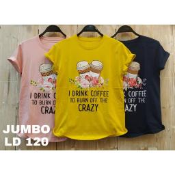 BR19011 - I DRINK COFFEE TSHIRT TUMBLR TEE SIZE JUMBO - pink