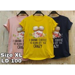 BR19012-2 - I DRINK COFFEE TSHIRT TUMBLR TEE SIZE XL - kuning