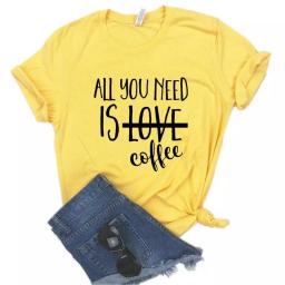 BR19063 - ALL YOU NEED IS LOVE COFFE KUNING TSHIRT TUMBLR TEE