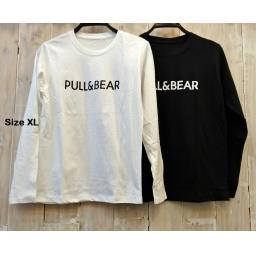 BR19361-2 - PULL & BEAR TSHIRT TUMBLR TEE LENGAN PANJANG SIZE XL - hitam