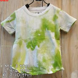 BR19366-2 - KAOS ANAK TIE DYE PUTIH COMBI HIJAU - size L