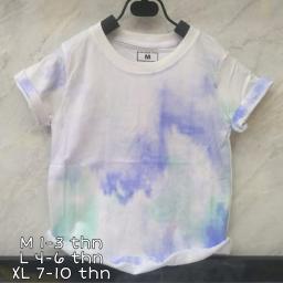 BR19367-3 - KAOS ANAK TIE DYE PUTIH COMBI BIRU - size XL