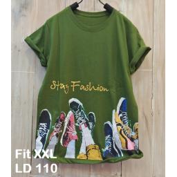 BR19408 - FASHION HIJAU TSHIRT TUMBLR TEE SIZE 2XL