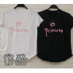 BR19477-2 - PRINCESS TSHIRT TUMBLR TEE SIZE 3XL - hitam
