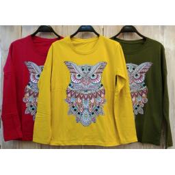 BR19731 - OWL TSHIRT TUMBLR TEE LENGAN PANJANG - kuning