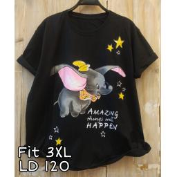 BR19790 - DUMBO HITAM TSHIRT TUMBLR TEE SIZE 3XL