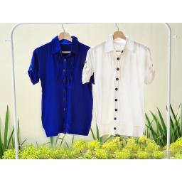 BR19866-2 - BLOUSE LENGAN PENDEK - putih