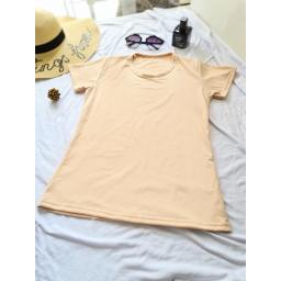 BR19874 - KAOS POLOS CREAM LENGAN PENDEK