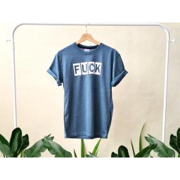 BR19877-1 - FUCK HIJAU DENIM KAOS PRIA TSHIRT TUMBLR TEE - size L