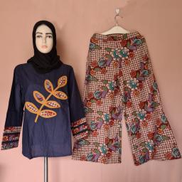 BR19910 - KULOT SET BATIK NAVY