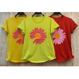 BR19928-3 - FLOWER TSHIRT TUMBLR TEE - merah