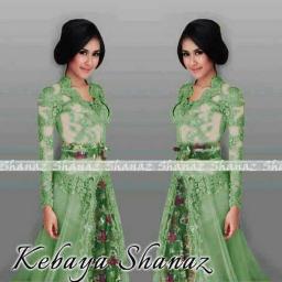 BR19943 - KEBAYA SHANAZ HIJAU PUPUS