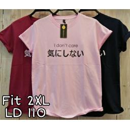 BR19962-2 - I DON"T CARE TSHIRT TUMBLR TEE SIZE 2XL - pink