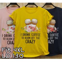 BR19964 - I DRINK COFFEE TSHIRT TUMBLR TEE SIZE 4XL - pink
