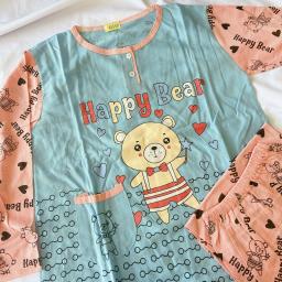 BR19976 - SETELAN BABYDOLL HAPPY BEAR BIRU