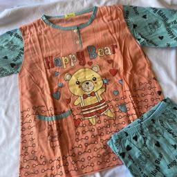 BR19980 - SETELAN BABYDOLL HAPPY BEAR PEACH
