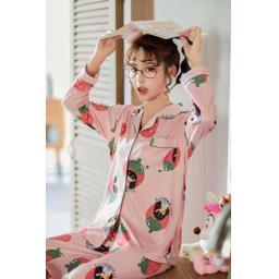 BR20019-3 - PIYAMA IMPORT STRAWBERRY PINK LENGAN PANJANG - size XL