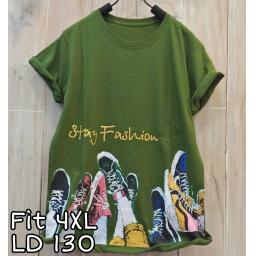 BR20164 - FASHION HIJAU TSHIRT TUMBLR TEE SIZE 4XL