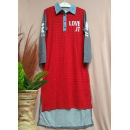 BR20221 - TUNIK SALUR LOVE MERAH