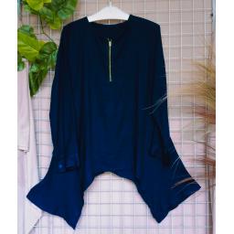 BR20257 - ATASAN CALISTA NAVY LENGAN PANJANG