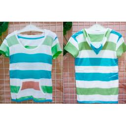 BR20265 - ATASAN HOODIE SALUR BIRU