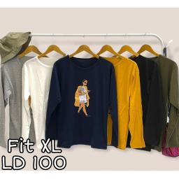 BR20314-6 - GIRL TSHIRT TUMBLR TEE LENGAN PANJANG SIZE XL - hijau