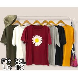 BR20316-1 - FLOWER TSHIRT TUMBLR TEE SIZE 2XL - hijau