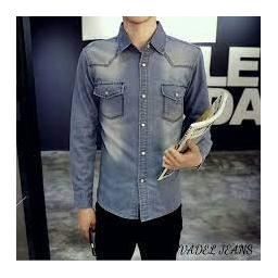BR20397 - KEMEJA VADEL JEANS LENGAN PANJANG