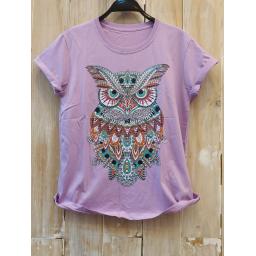 BR20414 - OWL LILAC TSHIRT TUMBLR TEE
