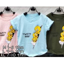 BR20441-4 - TWEETY BIRD KAOS ANAK TSHIRT TUMBLR TEE - size L pink
