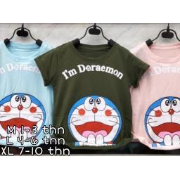 BR20445 - DORAEMON KAOS ANAK TSHIRT TUMBLR TEE - size M biru