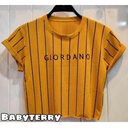 BR20485 - KAOS CROP TEE GIORDANO KUNYIT (BABYTERRY)