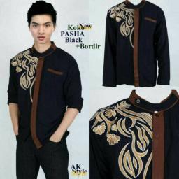 BR20574 - KEMEJA KOKO PASHA HITAM