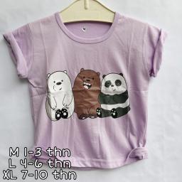 BR20676-3 - PANDA LILAC KAOS ANAK TSHIRT TUMBLR TEE - size XL
