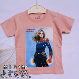 BR20686-1 - CAPTAIN MARVEL PINK KAOS ANAK TSHIRT TUMBLR TEE - size M