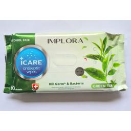 BR20937 - TISSUE BASAH IMPLORA ANTISEPTIC WIPES GREEN TEA (ISI 50 SHEETS)