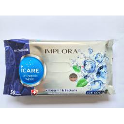 BR20939 - TISSUE BASAH IMPLORA ANTISEPTIC WIPES ICE COOL (ISI 50 SHEETS)
