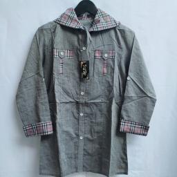 BR20989 - KEMEJA WANITA LENGAN PANJANG ABU TUA